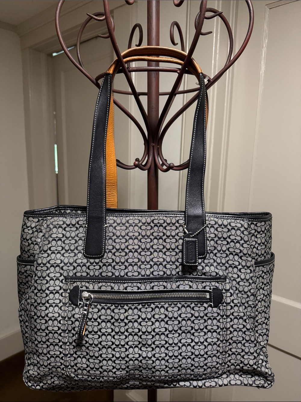 Coach Black & Gray Signature Tote